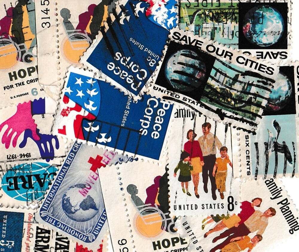 Collection of Assorted Vintage Used United States Commemorative Postage Stamps